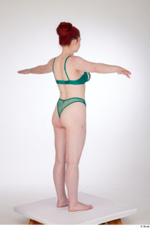 Yeva green bra green lingerie green panties standing t-pose underwear…